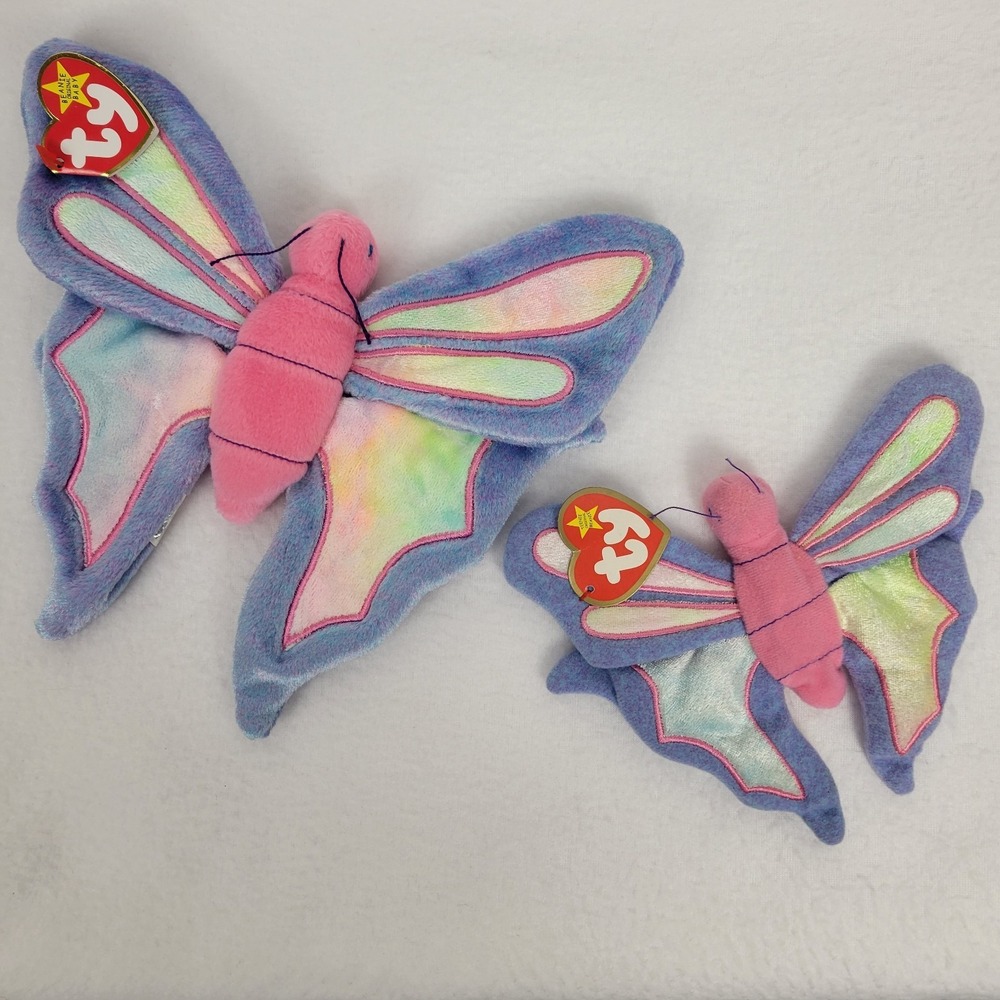 Ty Beanie Babies & McDonald's Teenie Beanie Lot 1999 Flutter the Butterfly Plush